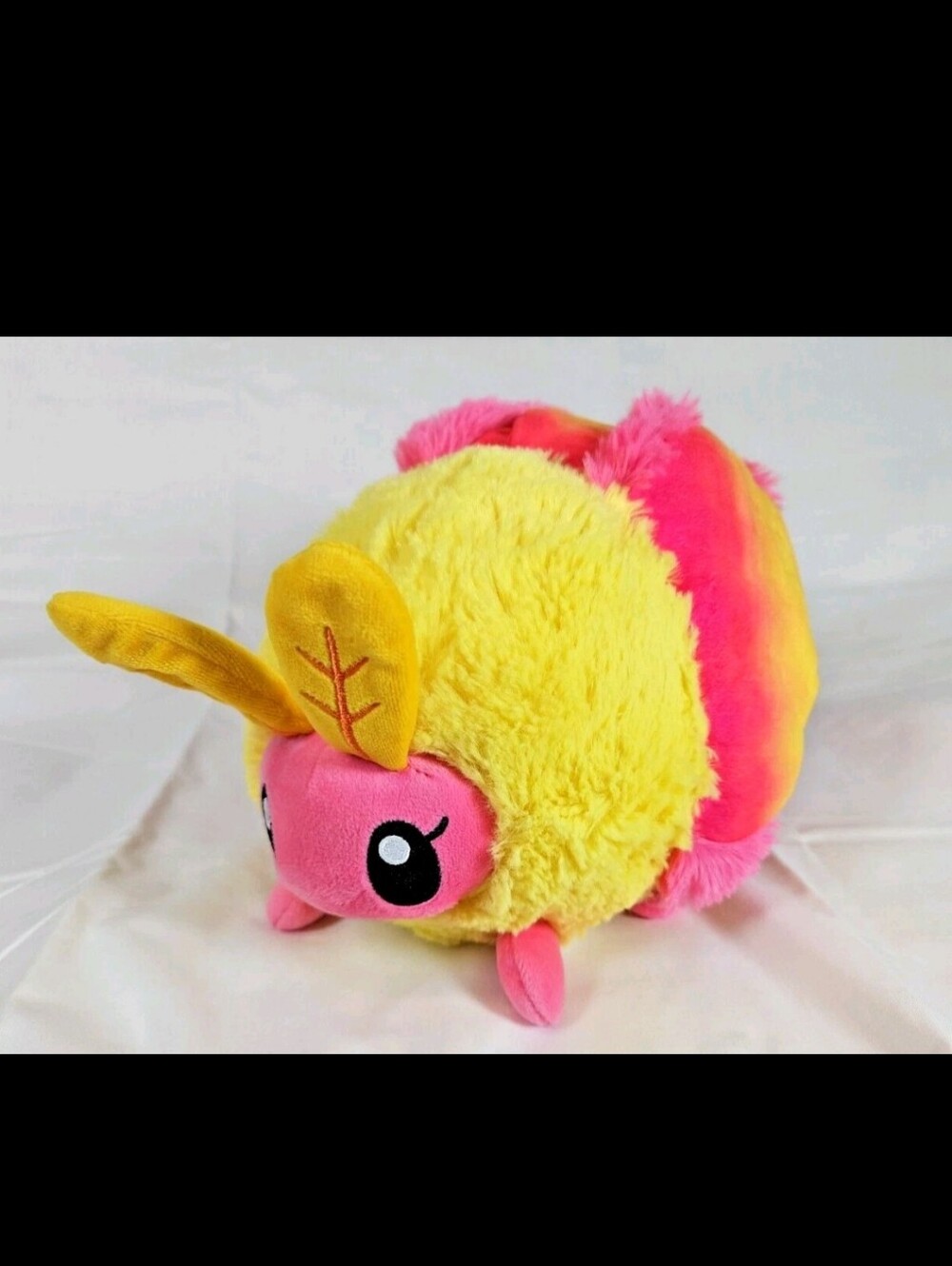 Large PLUSH 19" SQUISHABLES ROSY MAPLE MOTH PINK & YELLOW